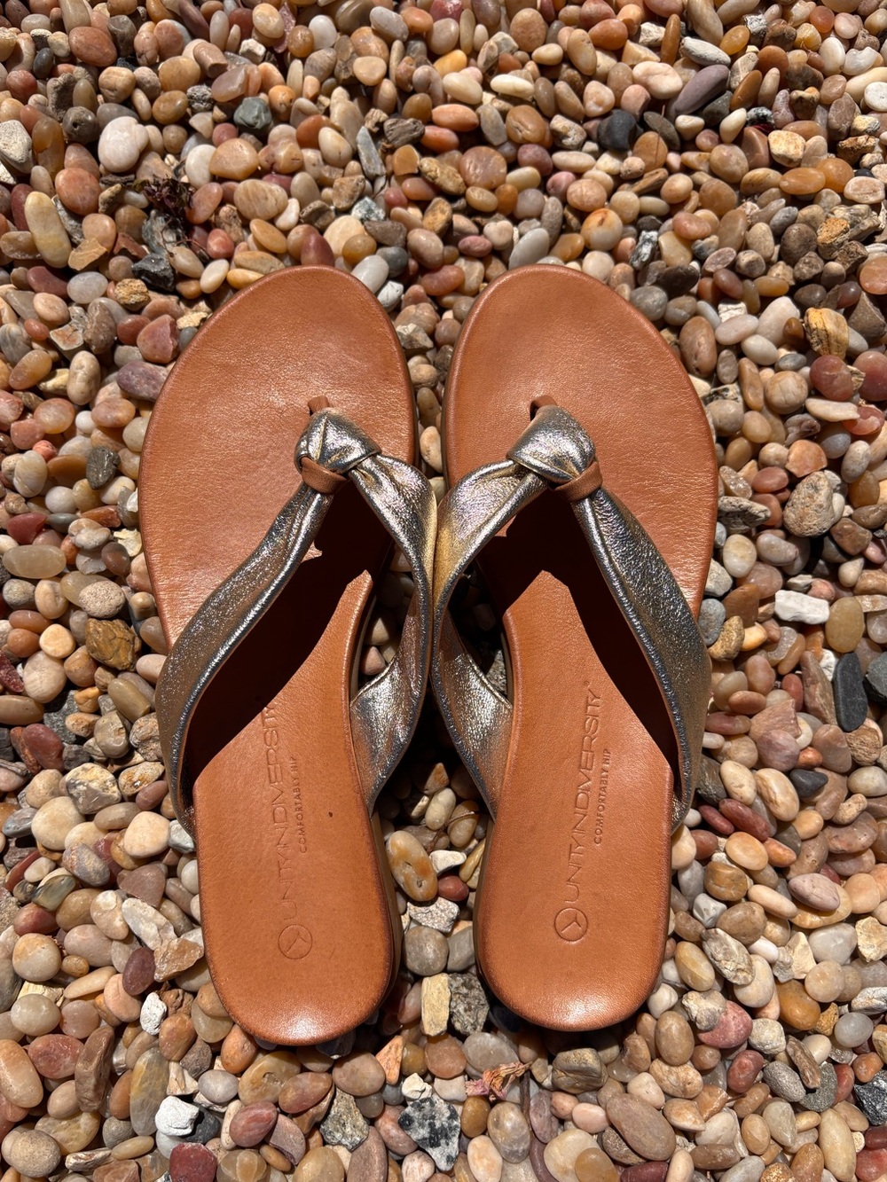 Unity In Diversity Metallic Knot-Detail Sandals Size 38 (7)